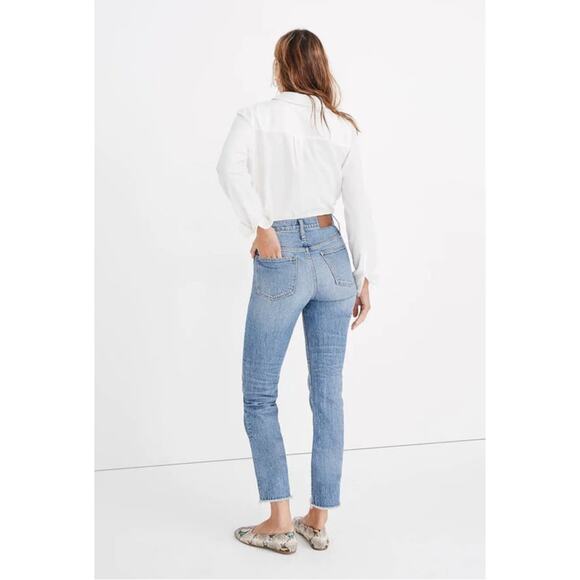 Madewell The Perfect Vintage Crop Jean in Enmore Wash Raw Hem Edition Sz 25 - Picture 11 of 16